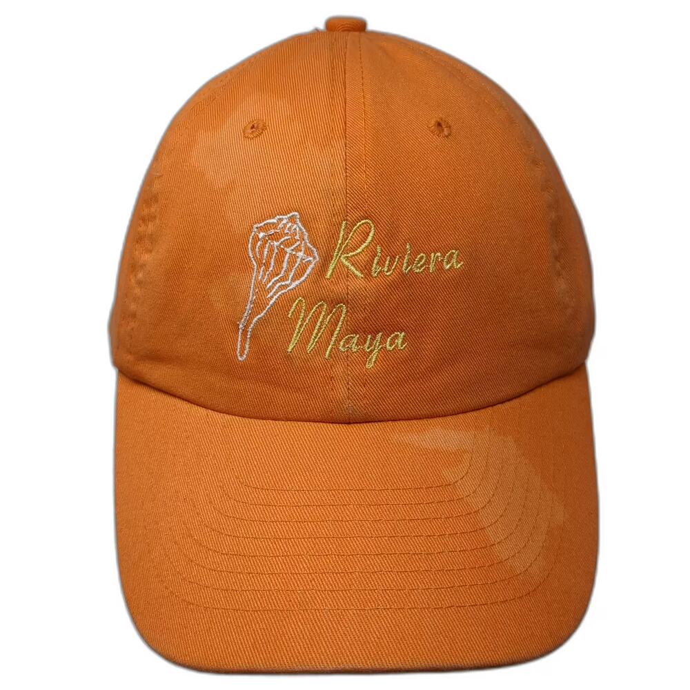 Invasion Baseball Cap Orange OS Riviera Maya Shell Embroidered Slideback Hat